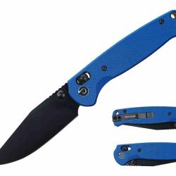 Couteau Defcon Ultra-Lite Series TD010 Lame Acier 14C28N Black Manche Blue G10 Axis Lock TD010FBL -