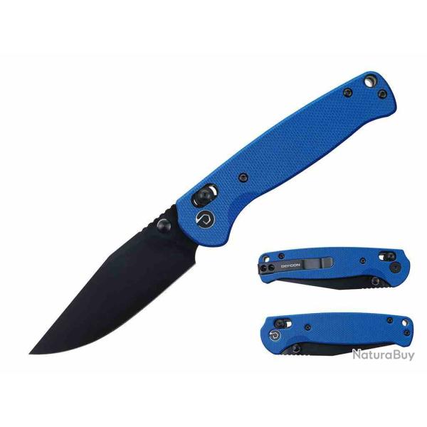 Couteau Defcon Ultra-Lite Series TD010 Lame Acier 14C28N Black Manche Blue G10 Axis Lock TD010FBL -