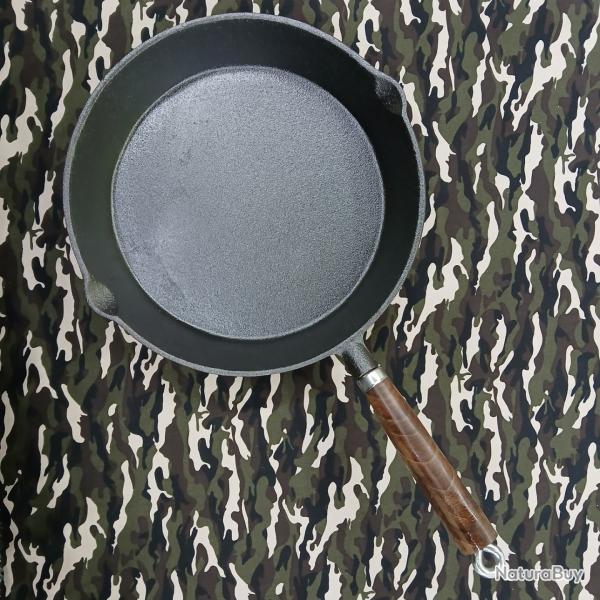 Po�le en pure fonte 25cm ronce de noyer KAKLAR