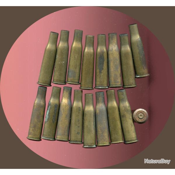 8 x 56 R Kropatschek - Lot de 17 �tuis Militaires Portugais tir�s - 1� sans prix de r�serve