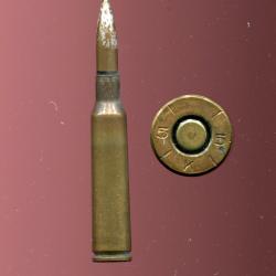 6.5 x 55 KRAG Mle 1894 (Mauser) - marquage : 5 / 5 / K /  - longue balle cuivre pointe blanche