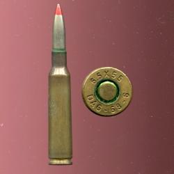 6.5 x 55 KRAG Mle 1894 (Mauser) - marquage : 6.5x55 DAG  - longue balle tra&ccedil;ante nickel pointe rouge