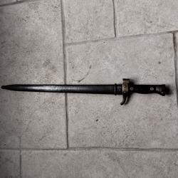 Baionnette Berthier Mod&egrave;le 1892, 2&deg; Type, quillon coup&eacute;, ancre de la Marine