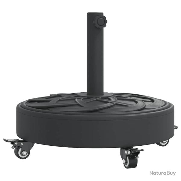 Base de parasol ronde avec roues verrouillables dimensions 45 x 41 cm stabilit� peinture mate en PE