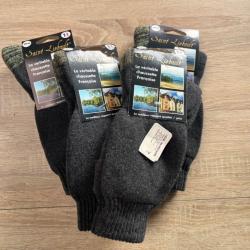 Magnifique lot de 4 paires de chaussettes grise Saint Liebault 39/42 destockage chasse ench&egrave;re r43