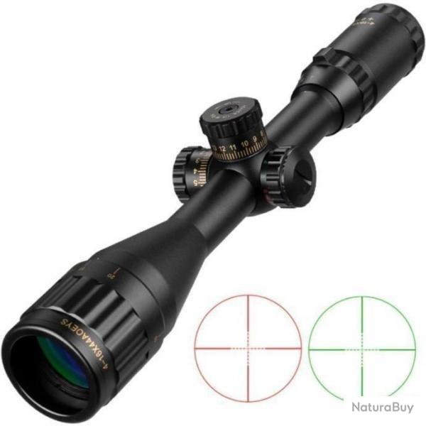 Lunette de tir 4-16x44 AOE avec r�ticulle lumineux rouge ou vert et colliers aux choix