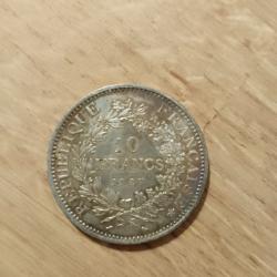 Pi&egrave;ce 10 francs 1967 argent Hercule