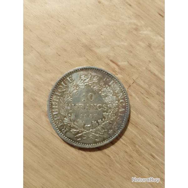 Pi�ce 10 francs 1967 argent Hercule