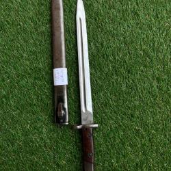 Ba&iuml;onnette Mauser belge type FN mod&egrave;le 1924 avec fourreau d'origine