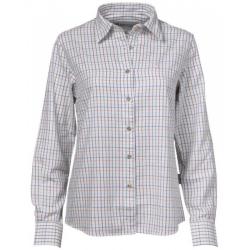 Chemise femme &agrave; carreaux blanche Percussion