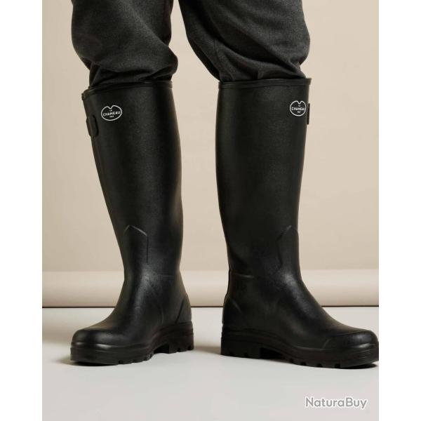 Bottes chasseur homme noires doubl�es cuir LE CHAMEAU-50-41