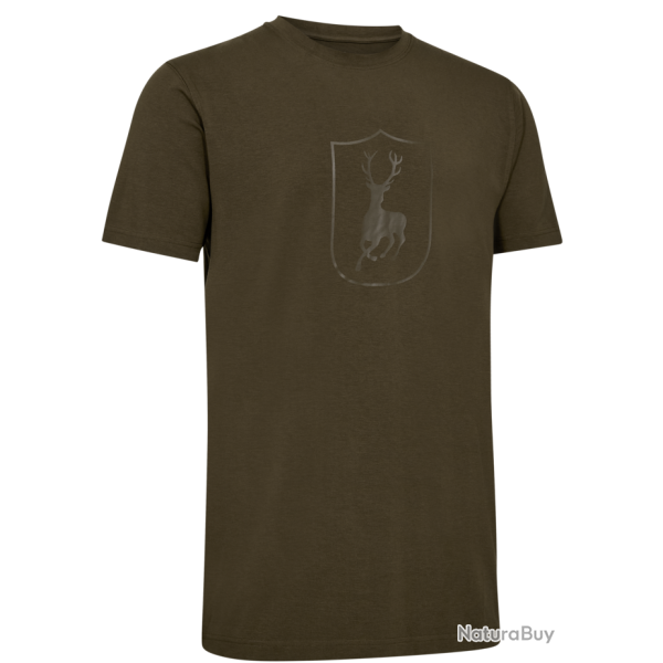 Tee shirt Bambou kaki manches courtes logo DEERHUNTER