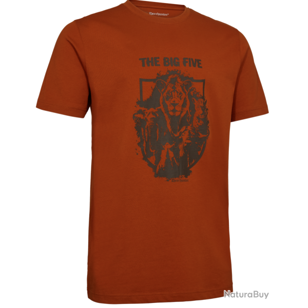 Tee shirt the big five manches courtes rouille DEERHUNTER