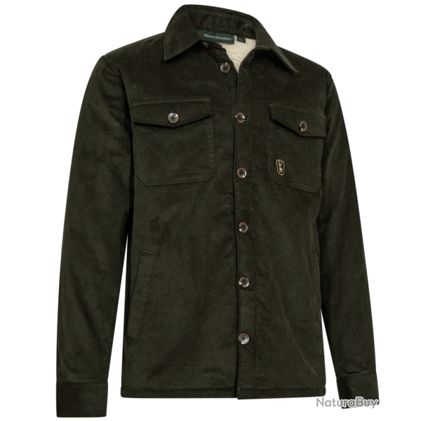 Veste en velours c�tel� doubl�e sherpa kaki DEERHUNTER