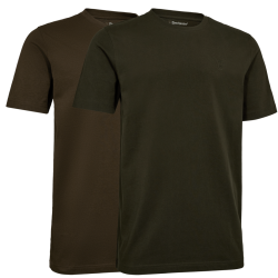 Lot de 2 tee shirts kaki et marron Deerhunter