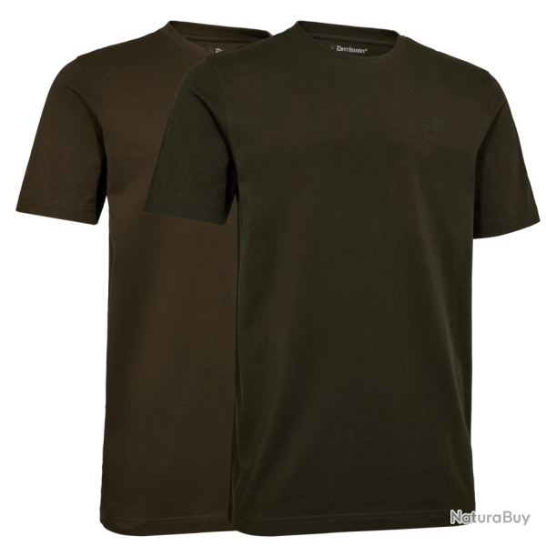 Lot de 2 tee shirts kaki et marron Deerhunter
