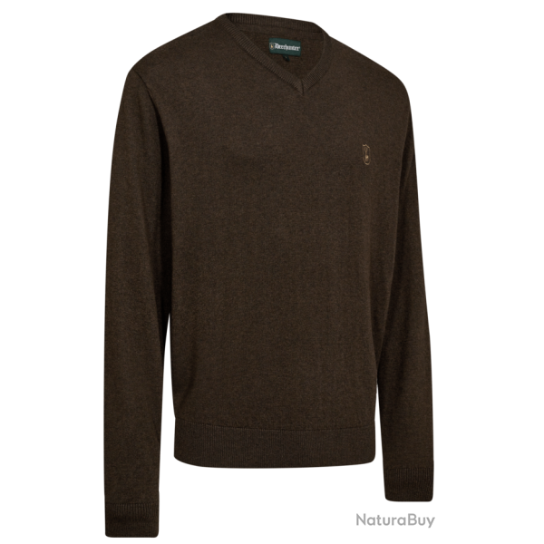 Pull col V Harrington marron DEERHUNTER