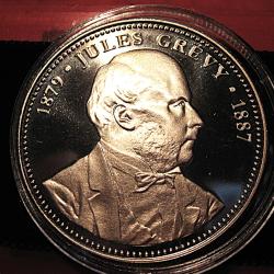 m&eacute;daille "Jules Grevy" president de la r&eacute;publique diametre 40 mm 31 grs