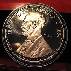 m&eacute;daille "Sadi Carnot" president de la r&eacute;publique diametre 40 mm 31 grs