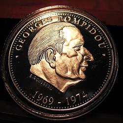 m&eacute;daille "Georges Pompidou" president de la r&eacute;publique diametre 40 mm 31 grs