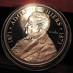 m&eacute;daille "Adolphe Thiers" president de la r&eacute;publique diametre 40 mm 31 grs