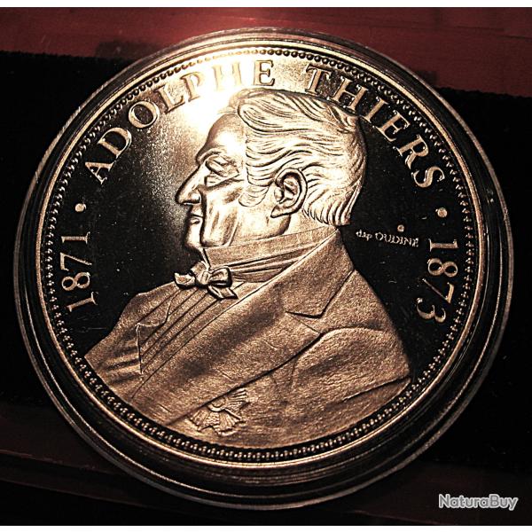 m�daille "Adolphe Thiers" president de la r�publique diametre 40 mm 31 grs