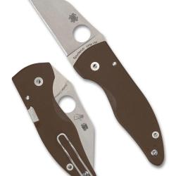 Spyderco MicroJimbo CPM 15V Sprint Run - C264GPBN15V - Brown G10 - Compression Lock