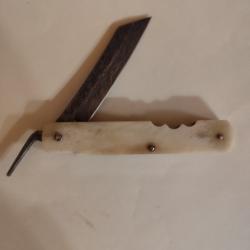 Couteau pliant japonais Higon&ocirc;kami lame damas manche en os de chameau