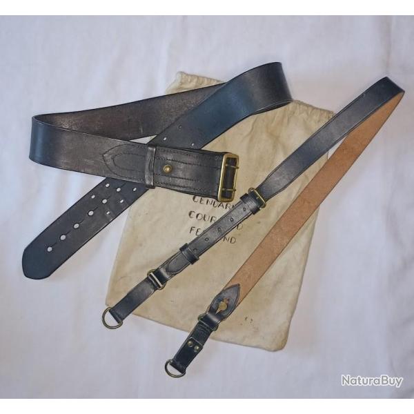 Ceinturon baudrier Gendarmerie Garde R�publicaine cuir noir