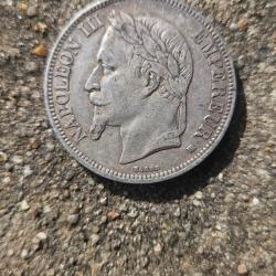 5 Francs 1868 BB Napol&eacute;on III Argent - Empire Fran&ccedil;ais - Strasbourg