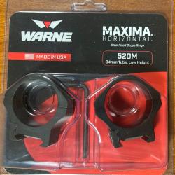 Colliers WARNE 520M 34mm.pour rail Weaver Picatinny - Bas