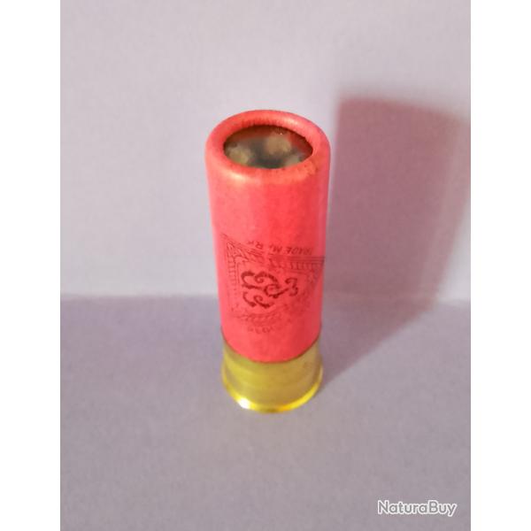 CARTOUCHE ANCIENNE ELEY France rouge CAL.12 CHEVROTINES  CULOT DE 16mm NON RECHARGEE