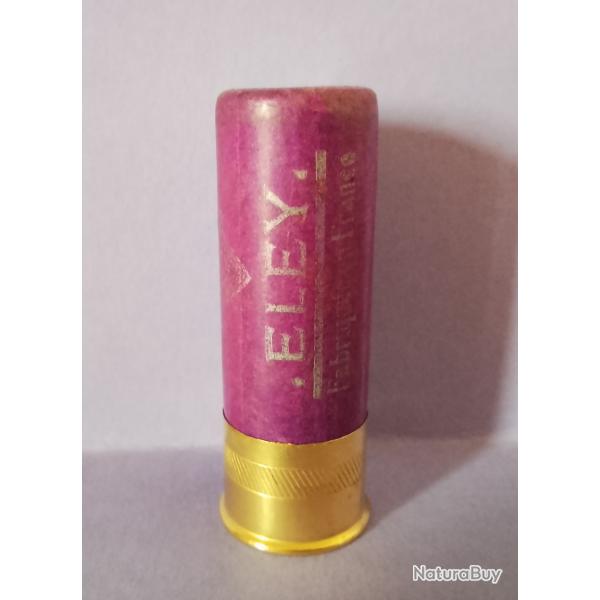 CARTOUCHE ANCIENNE ELEY France mauve CAL.12 CHEVROTINES  CULOT DE 16mm NON RECHARGEE