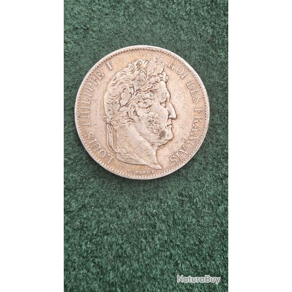 5 Francs Louis-Philippe I 1844 A Argent (900%)- Belle pi�ce ancienne