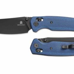 Couteau Bestechman Cicada's Wing Lame Acier 10Cr15CoMoV Black PVD Manche Blue G10 B-Lock BTKMK06M4