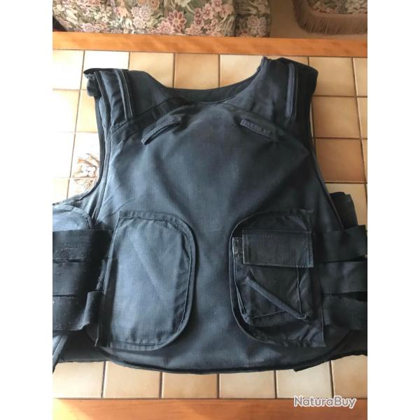 ENCHERE GILET PARE BALLES LOURD BELGE SAT SIOEN EN KEVLAR + CERAMIQUE NIVEAU 3+ TAILLE XL/2XL