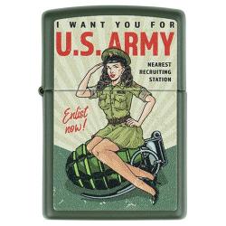 Briquet Zippo Pin Up US Army
