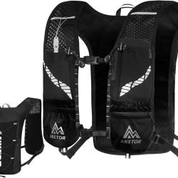 Sac &agrave; Dos Hydratation 10 Poches Organisation R&eacute;fl&eacute;chissant 5L de Stockage Gilet Running Cyclisme