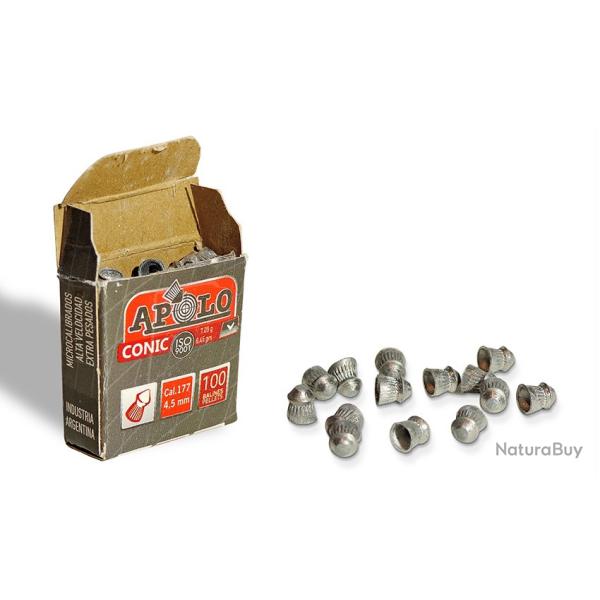 Boite de 200 plombs Apolo conic Cal. 4,5 mm
