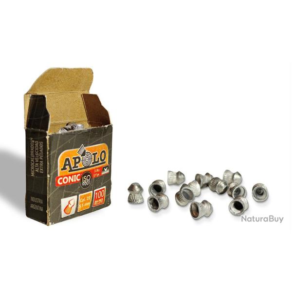 Boite de 100 plombs Apolo conic Cal. 5,5 mm