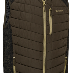 Gilet matelass&eacute; et tricot Moor marron DEERHUNTER