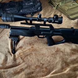 Walther Reign2 19,9Joules , cal5.5 avec lunette 6-24x50, bi-pieds , silencieux , mallette