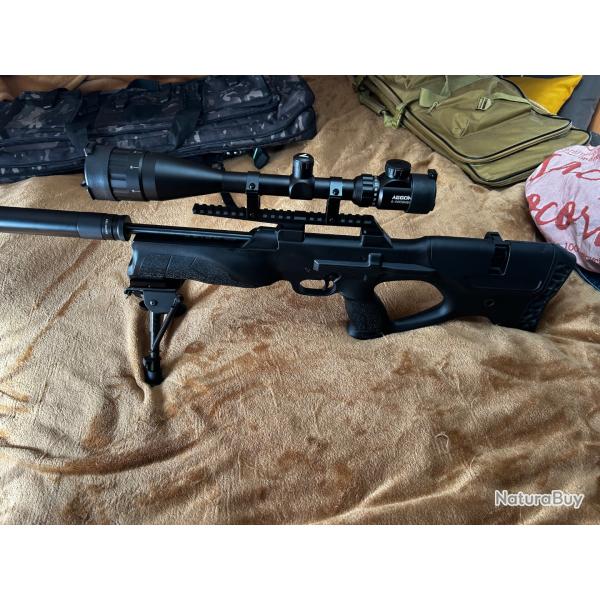 Walther Reign2 19,9Joules , cal5.5 avec lunette 6-24x50, bi-pieds , silencieux , mallette