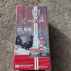 50 munitions FIOCCHI cal.222 Rem FMJ HP 50gr