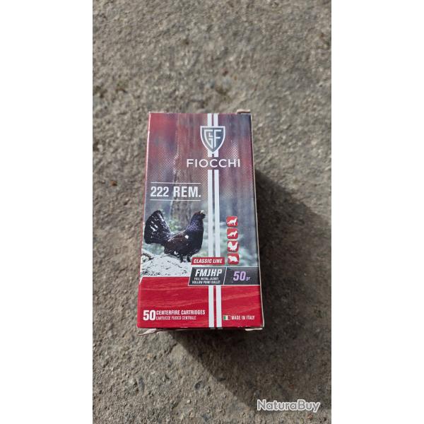 50 munitions FIOCCHI cal.222 Rem FMJ HP 50gr