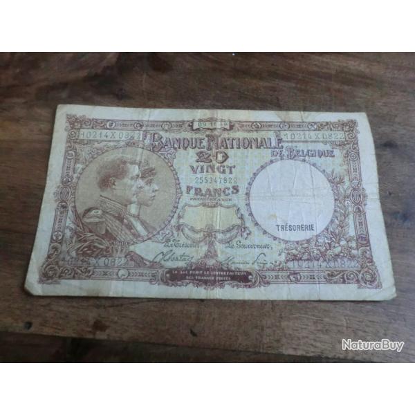 billet belge 20 francs  / 10214X0822