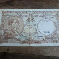 billet belge 20 francs  / 6638L0618