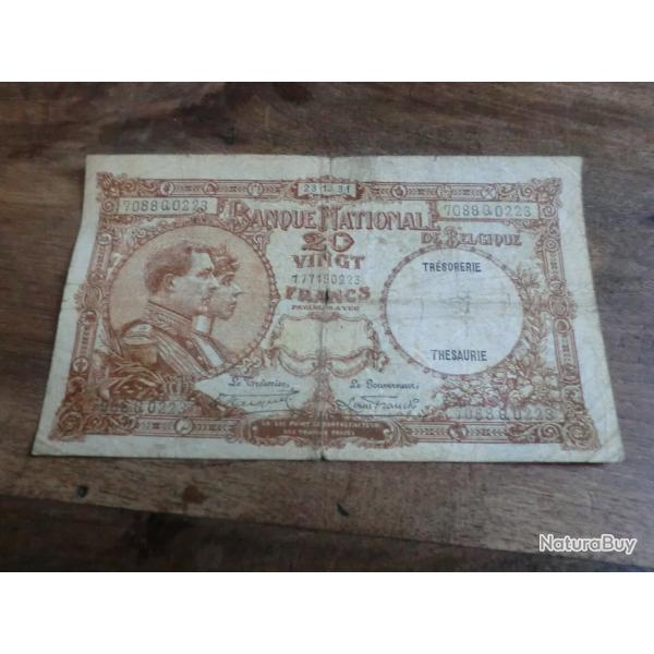 billet belge 20 francs  / 7088Q0223