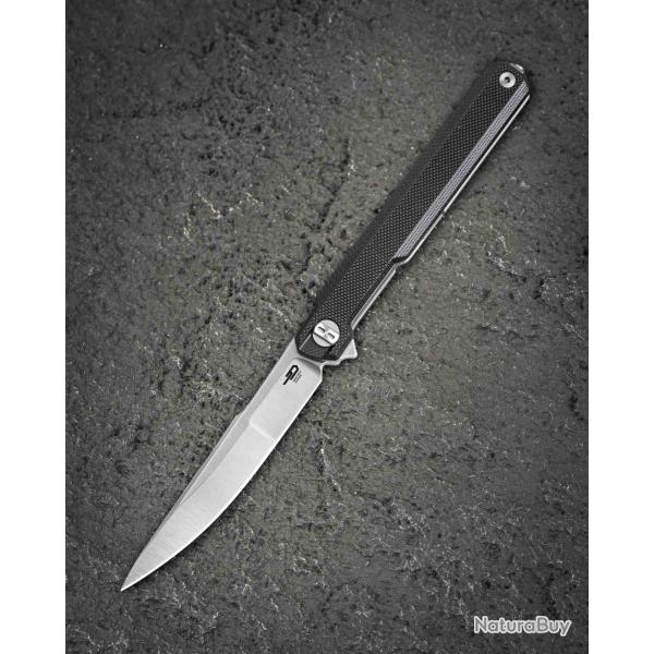 Couteau Bestech Duoz Lame Acier 14C28N Satin Manche Black G10 Linerlock BTKG65A