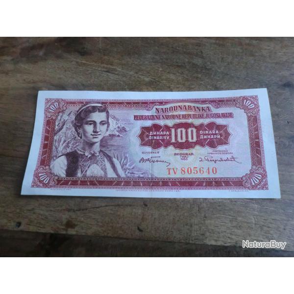 billet yougoslavie 100 dinara / TV 805640  / 1955